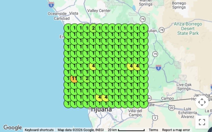 Asphalt contractor map pack geo-grid ranking report for San Diego, CA