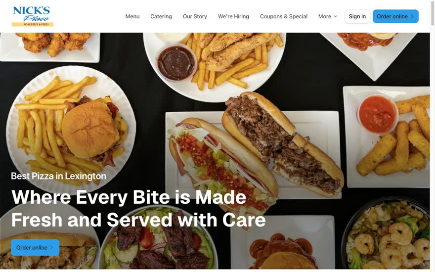 Nick's Place Lexington homepage