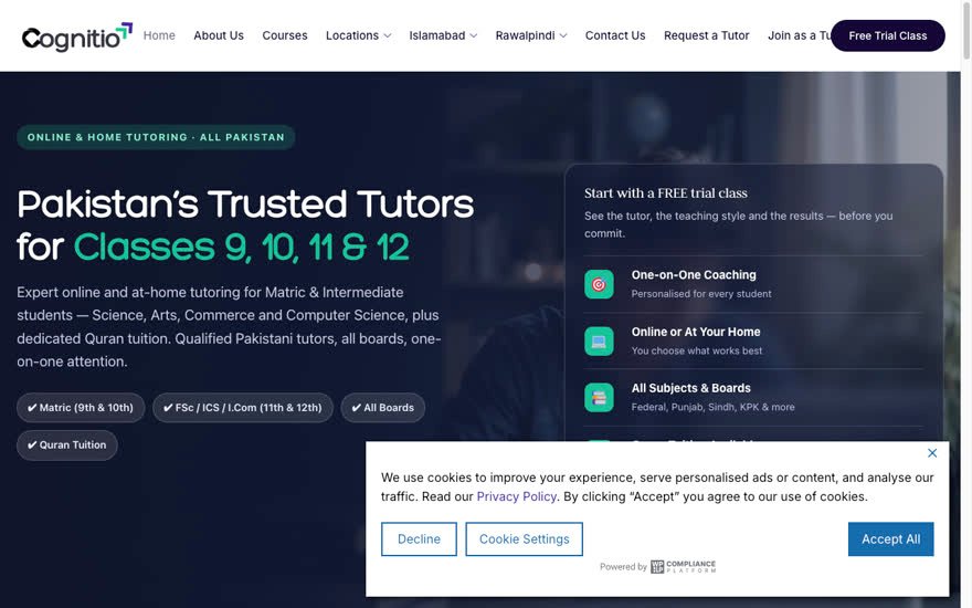 The Cognitio homepage