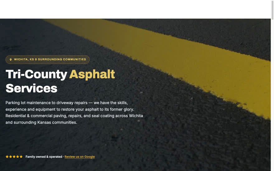 Tri-County Asphalt homepage